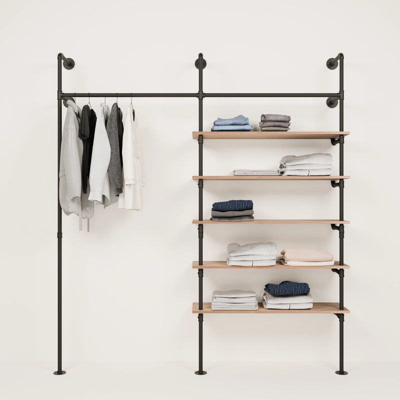 FRIDA OAK – Klesstang med hylle