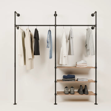 KIM 2 OAK 3 Garderobe Metall Holz