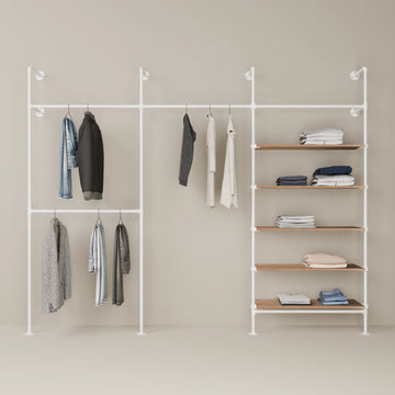 KIM DOUBLE 3 OAK – 5 hyller | hvit