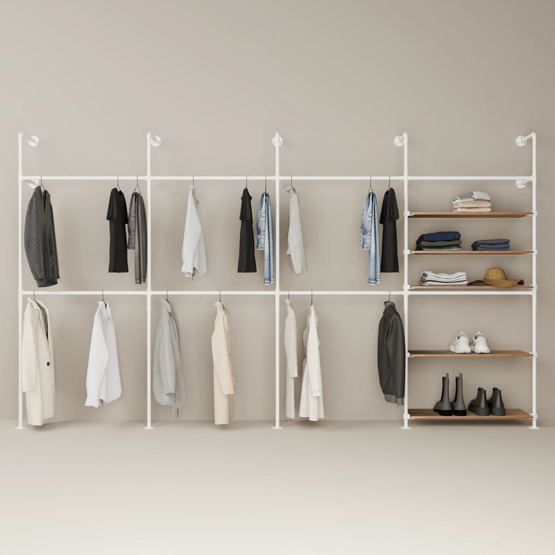 KIM DOUBLE 4 OAK – 5 shelves | white