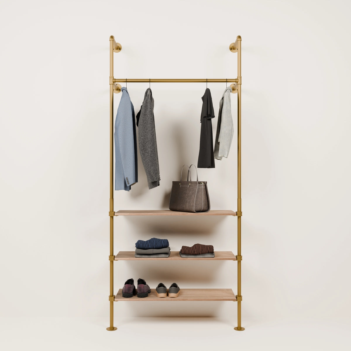KIM 1 OAK – 3 shelves | gold