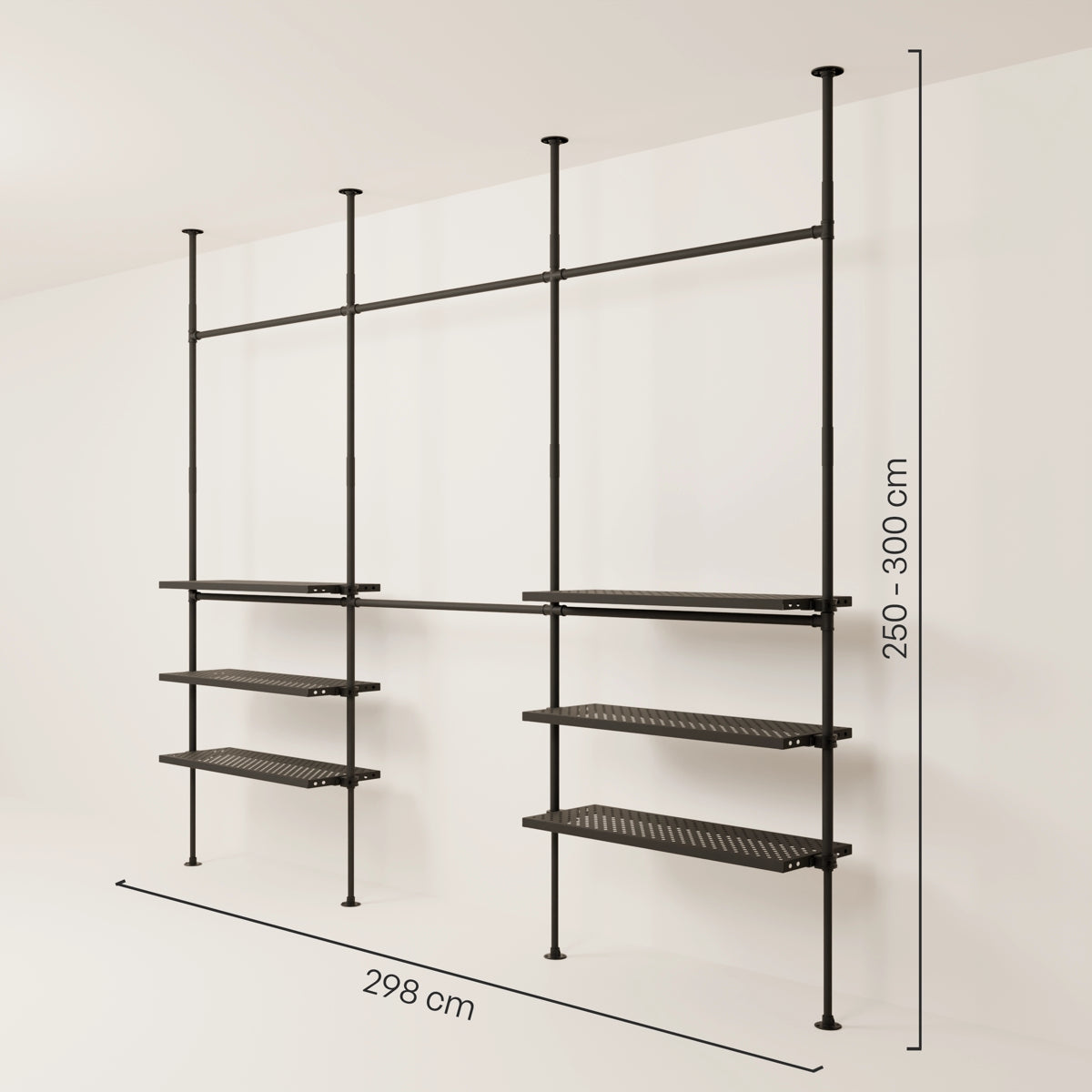 LOFT 3 METAL – 6 hyller nederst