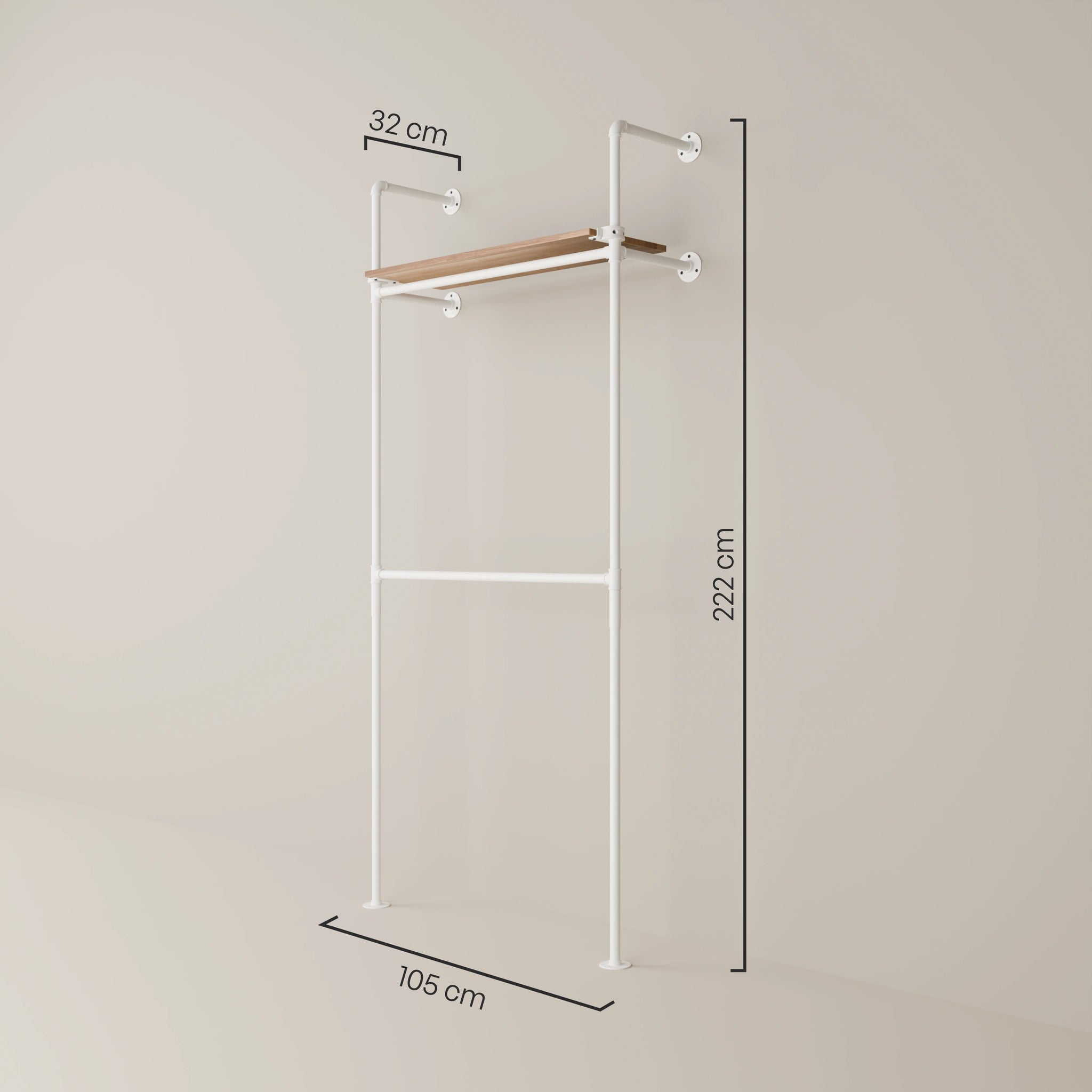 KIM DOUBLE 1 OAK – 1 top shelf | white