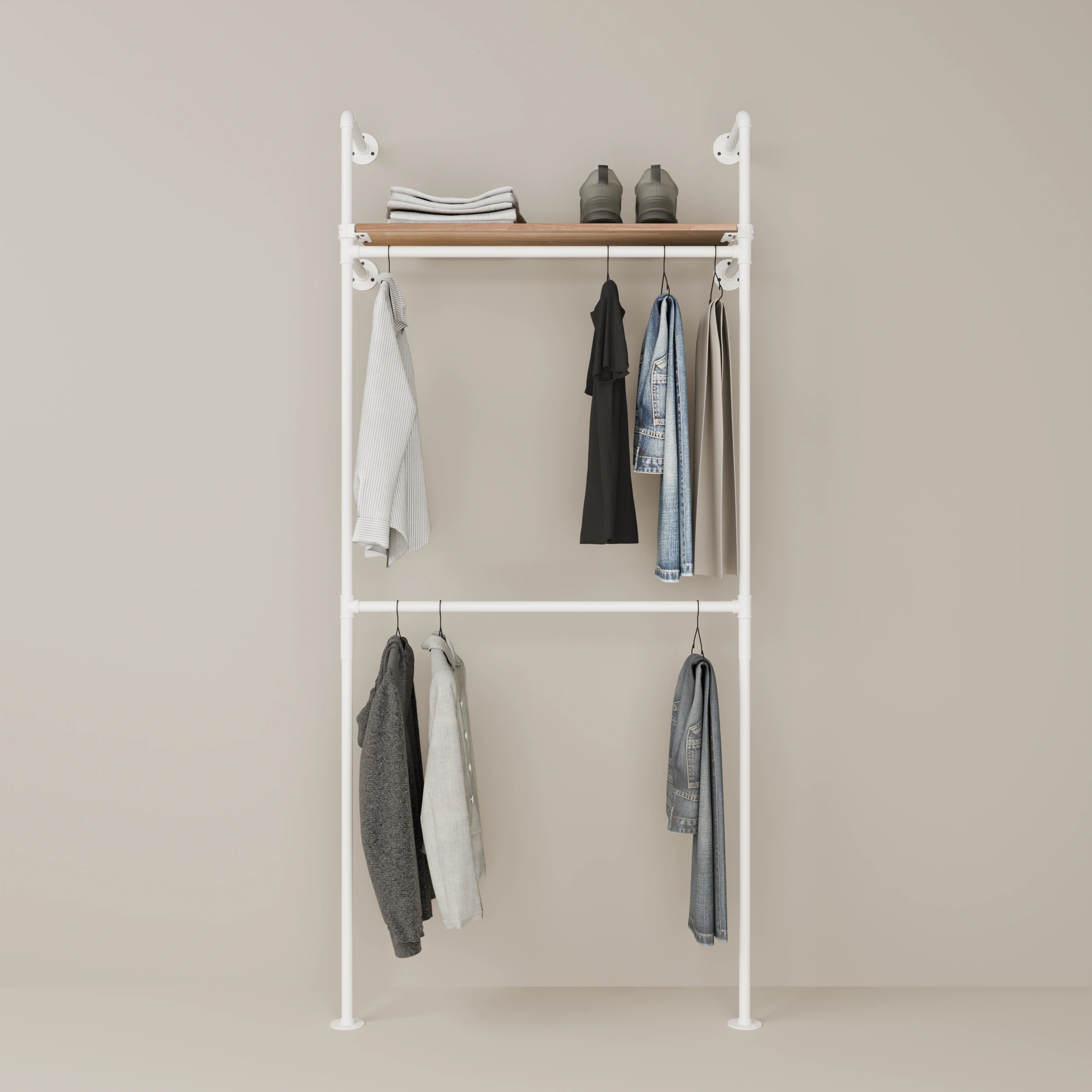 KIM DOUBLE 1 OAK – 1 øverste hylle | hvit