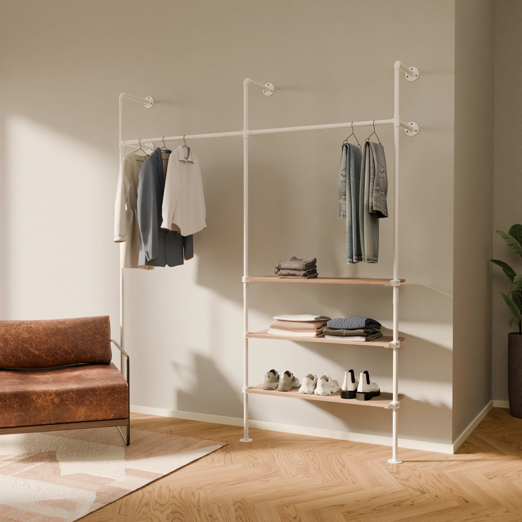 KIM 2 OAK – 3 shelves | white