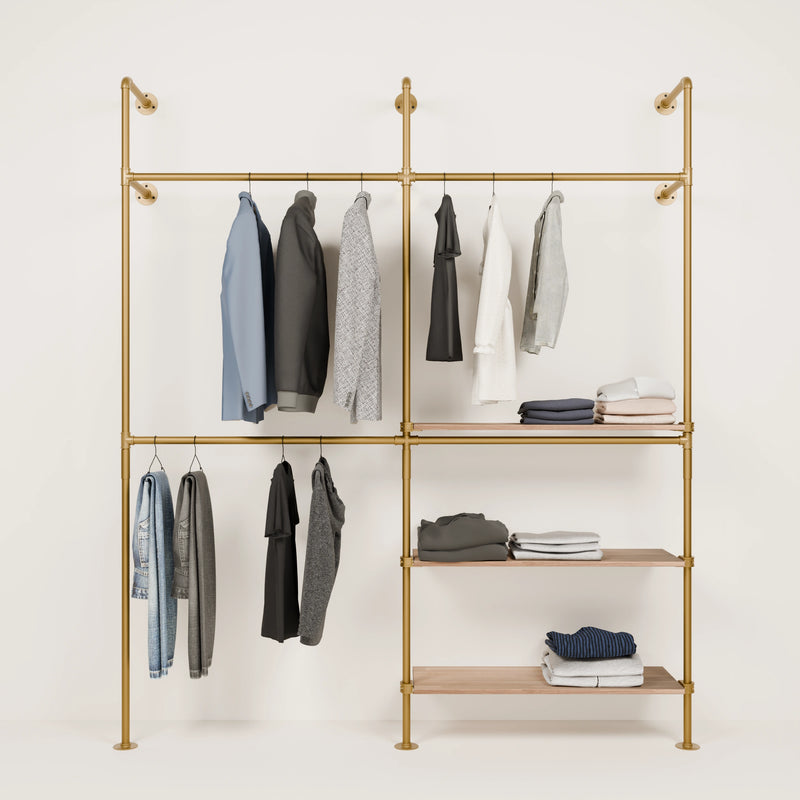 KIM DOUBLE 2 OAK – 3 hyller høyre | gull