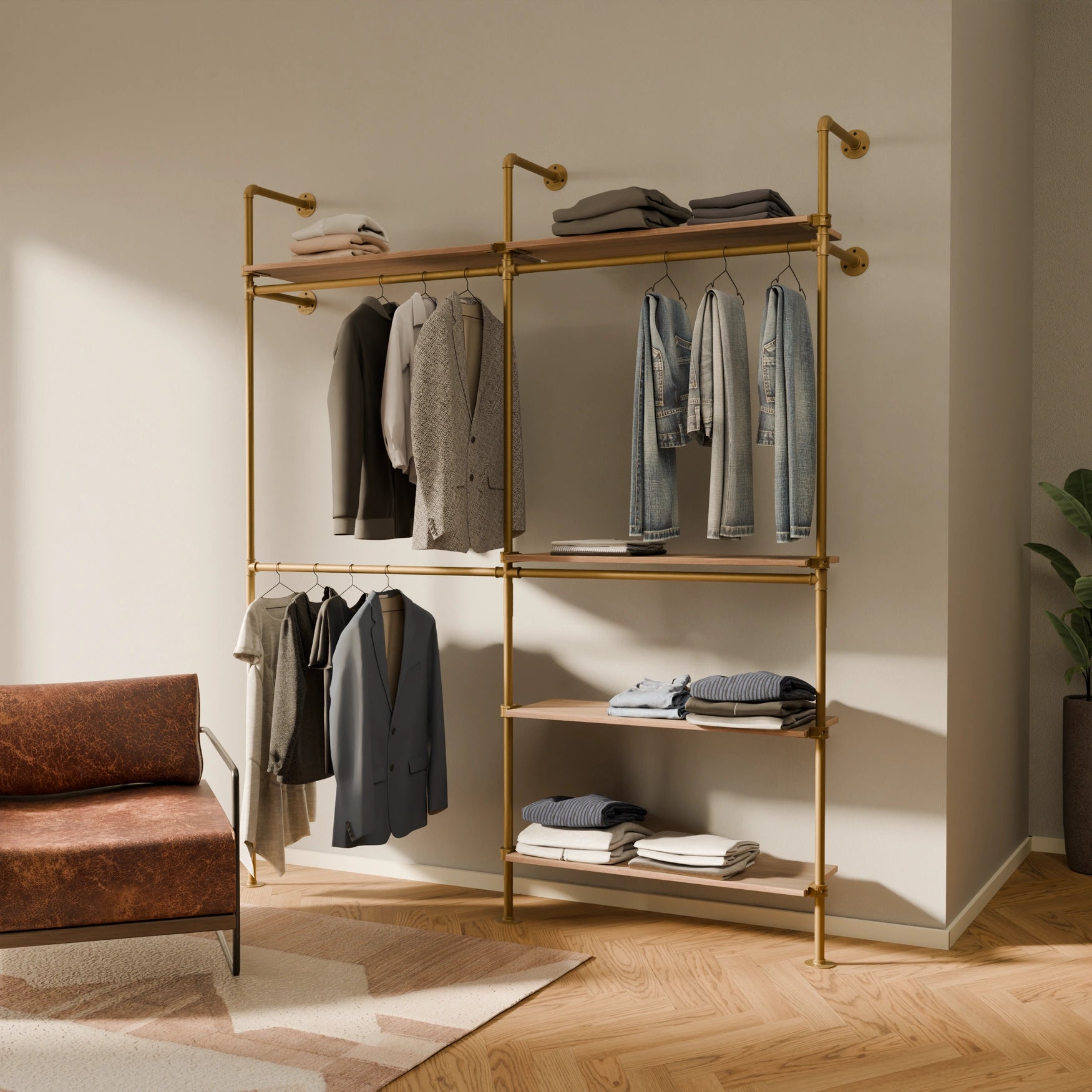 KIM DOUBLE 2 OAK – 5 hyller | gull