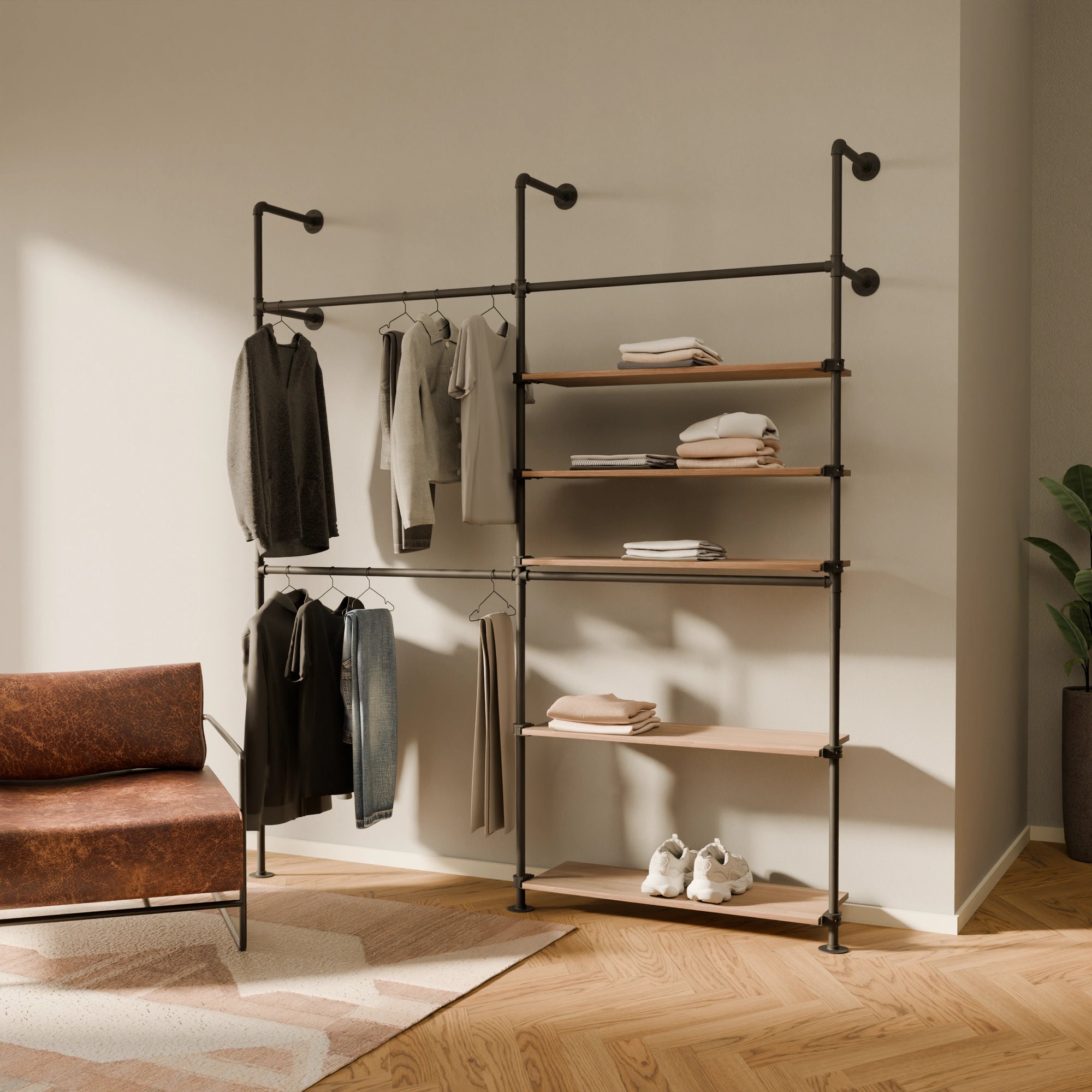 KIM DOUBLE 2 OAK – 5 hyller høyre