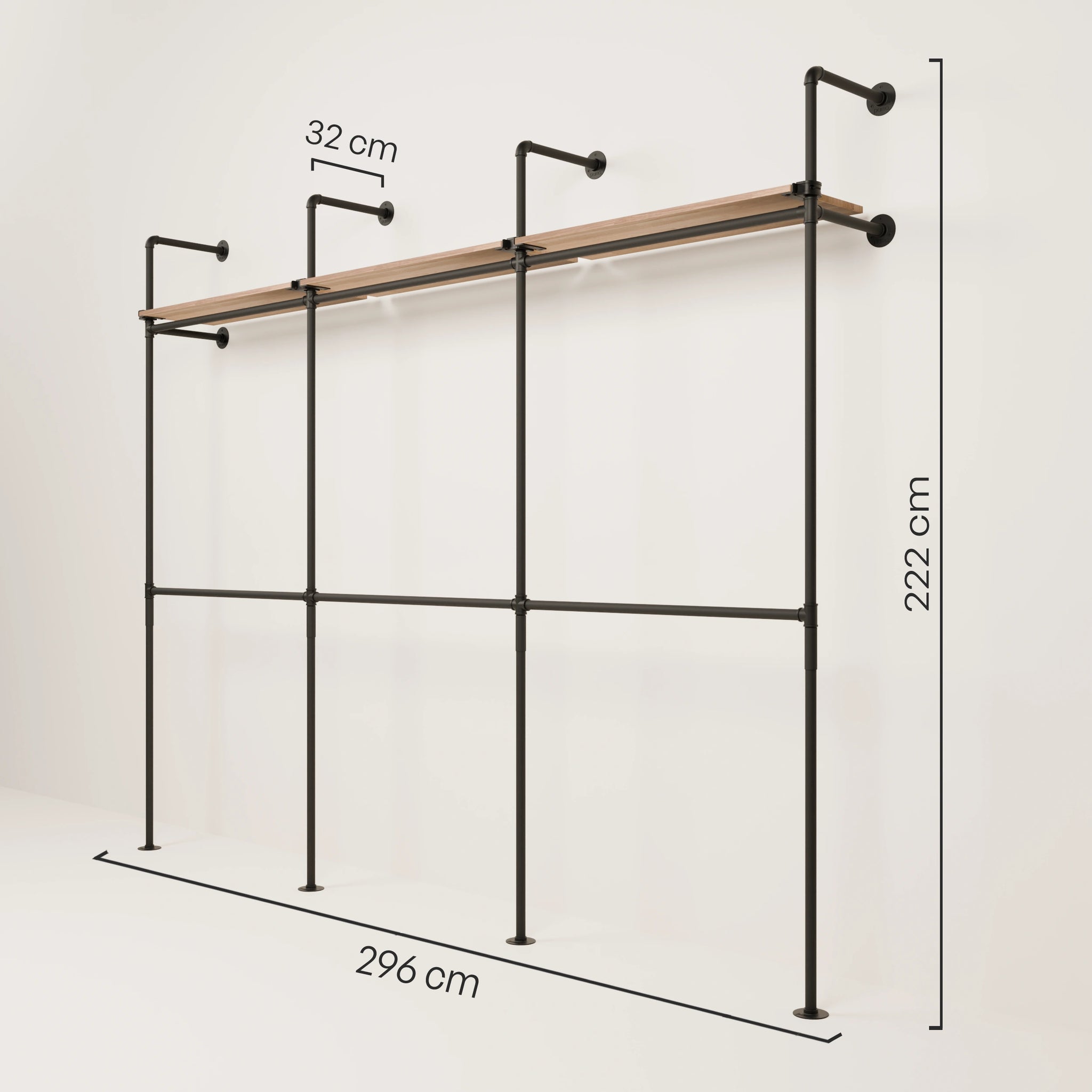 KIM DOUBLE 3 OAK – 3 hyller på toppen