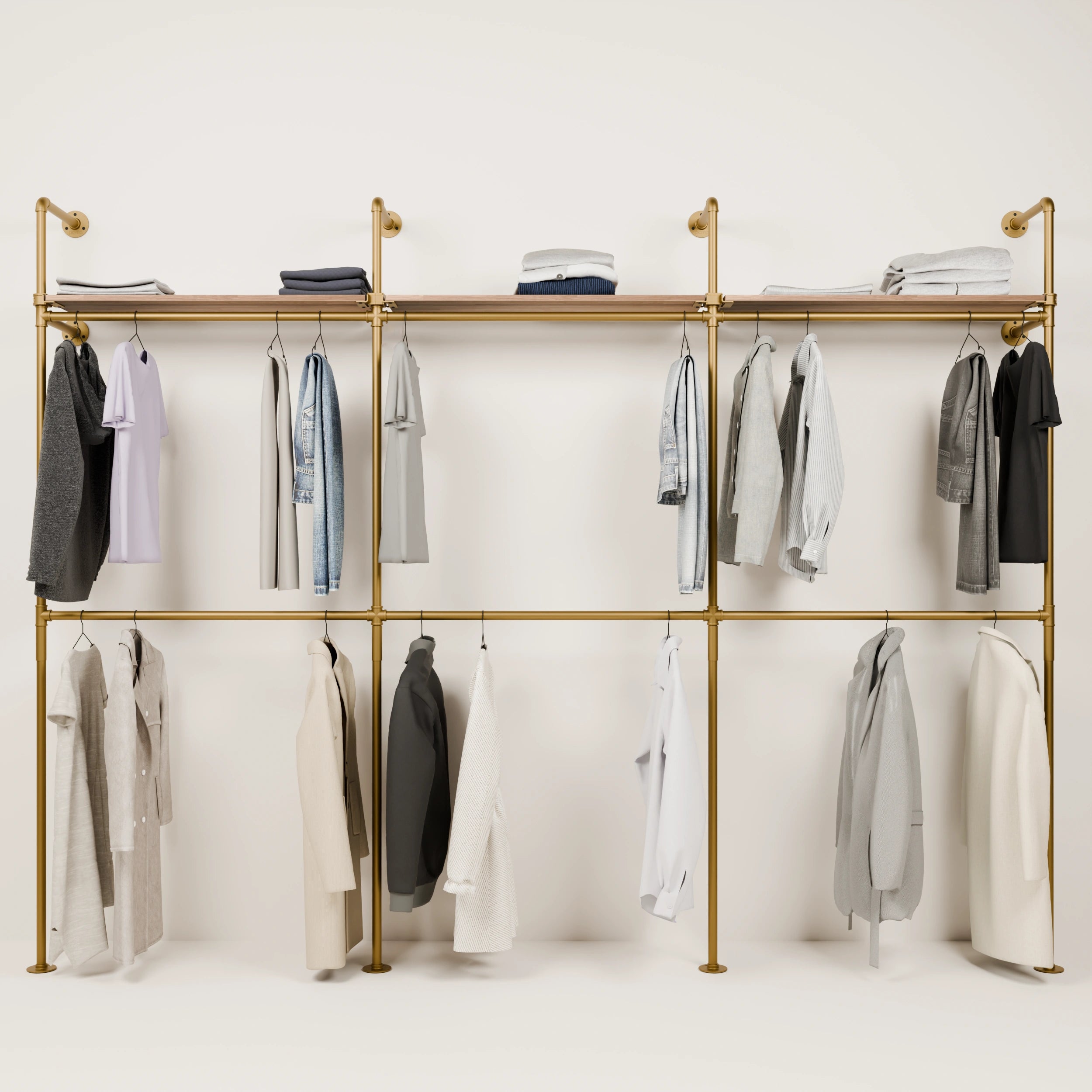 KIM DOUBLE 3 OAK –  3 top shelves | gold