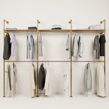 KIM DOUBLE 3 OAK – 3 øverste hyller | gull