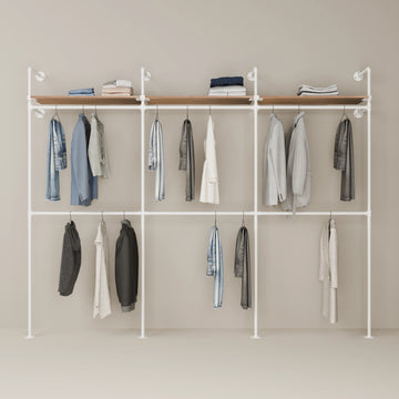 KIM DOUBLE 3 OAK – 3 øverste hyller | hvit