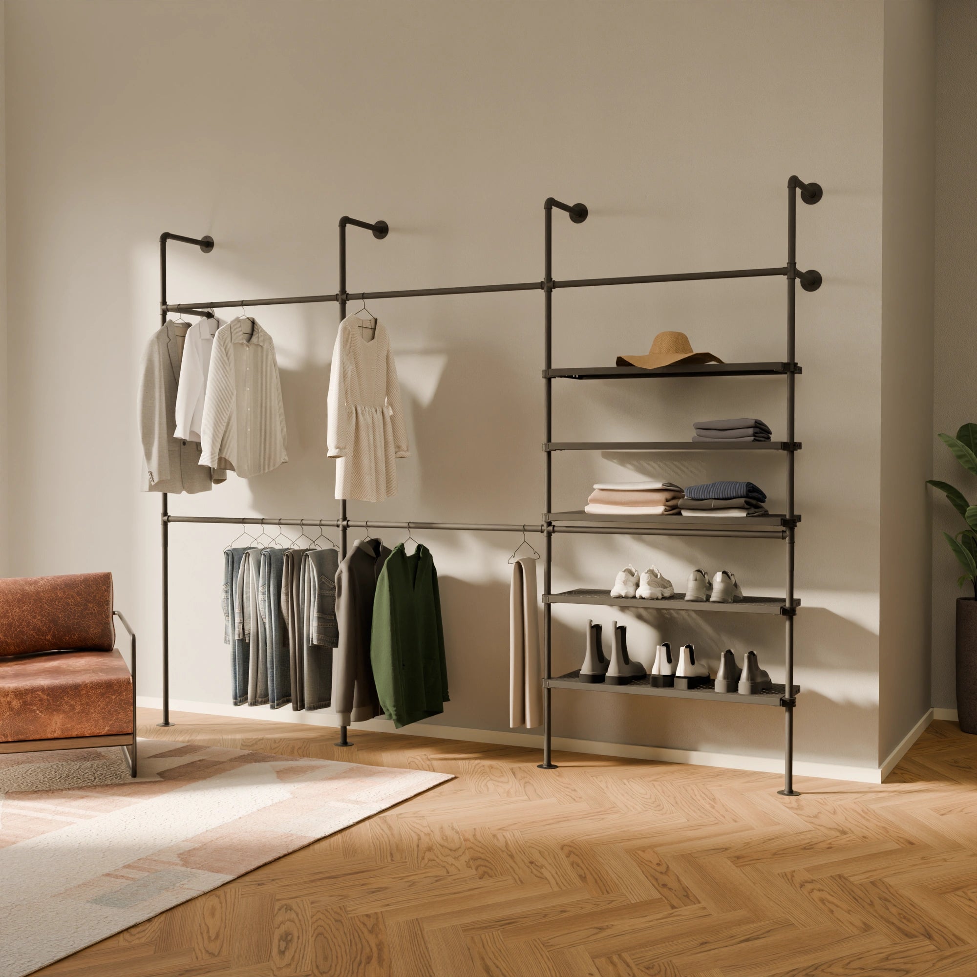 KIM DOUBLE 3 METAL – 5 hyller | Walk-in closet