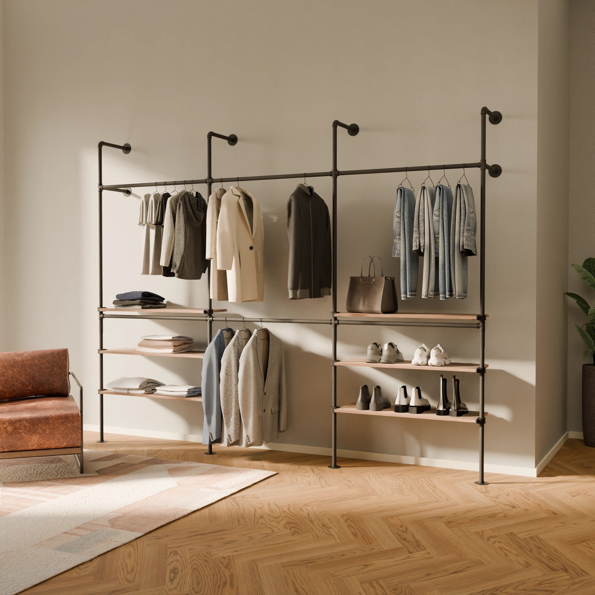 KIM DOUBLE 3 OAK – 6 utvendige hyller