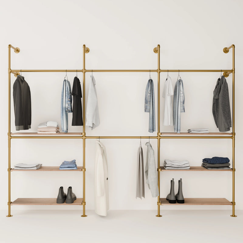 KIM DOUBLE 3 OAK – 6 hyller under | gull