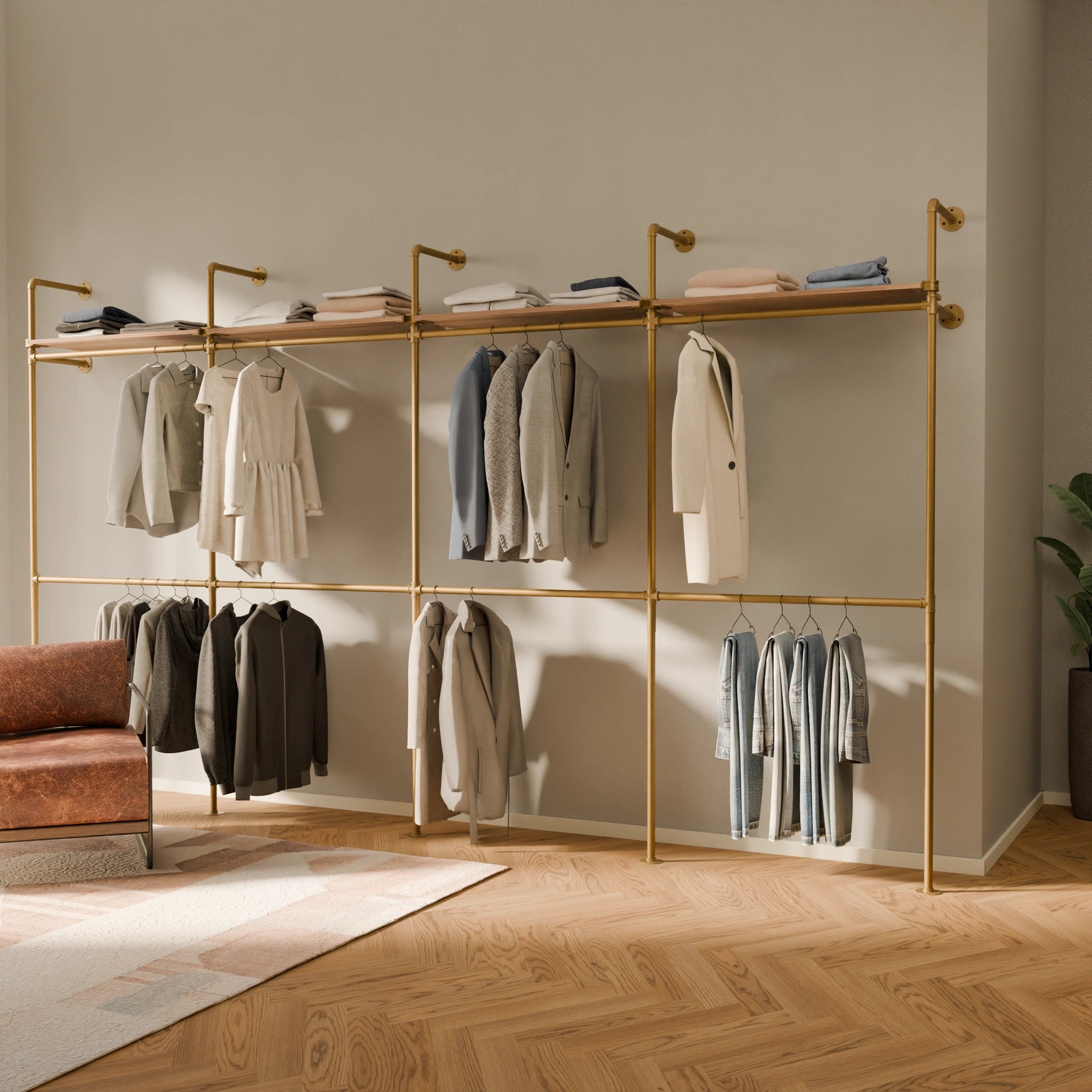 KIM DOUBLE 4 OAK – 4 hyller | gull