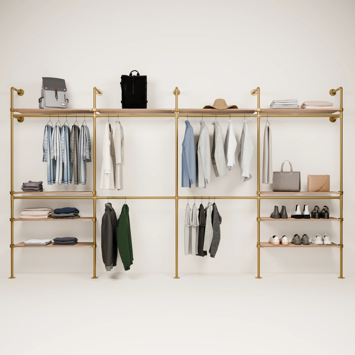 KIM DOUBLE 4 OAK – 10 øverste hyller | gull