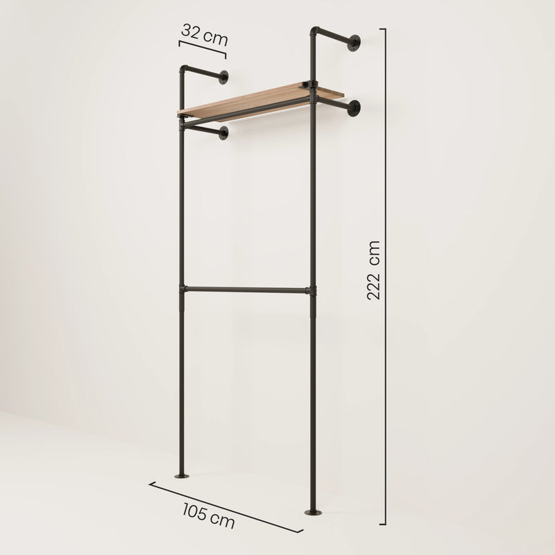 Garderobe Holz Metall Maße