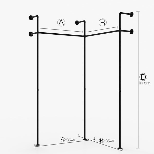 Made to measure – KIM II EDGE – garderobe industrielt | industrielt design | sorte rør