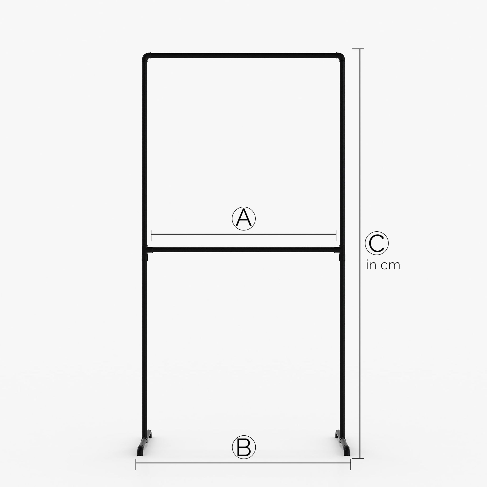 A medida – LAS – Perchero Industrial | diseño industrial | tubos negros