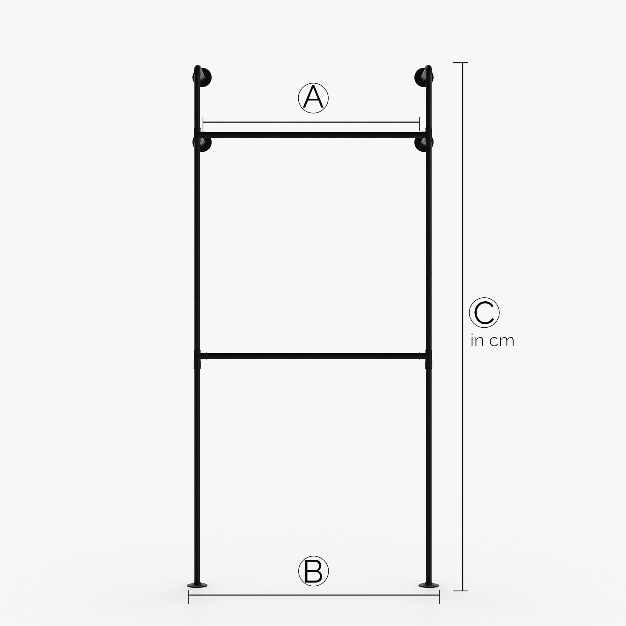 Skreddersydd - KIM I Double – Garderobe Industriell | Industriell design | svarte rør